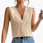 Dam Elegant Ärmlös Blus för Kontor