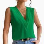 Dam Elegant Ärmlös Blus för Kontor