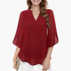 Dam Blus Elegant Vardagsstil med Lätt
