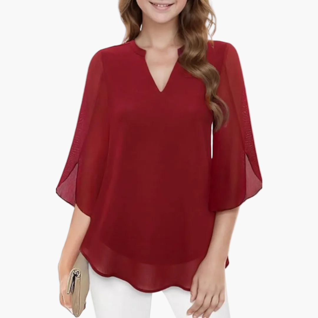 Dam Blus Elegant Vardagsstil med Lätt