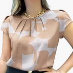 Dam Blus Kortärmad Elegant Kontorsstil Lös