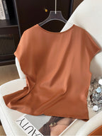 Dam Blus med Asymmetrisk Rynkning och