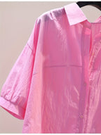 Dam Blus Oversize Skjorta med Avslappnad