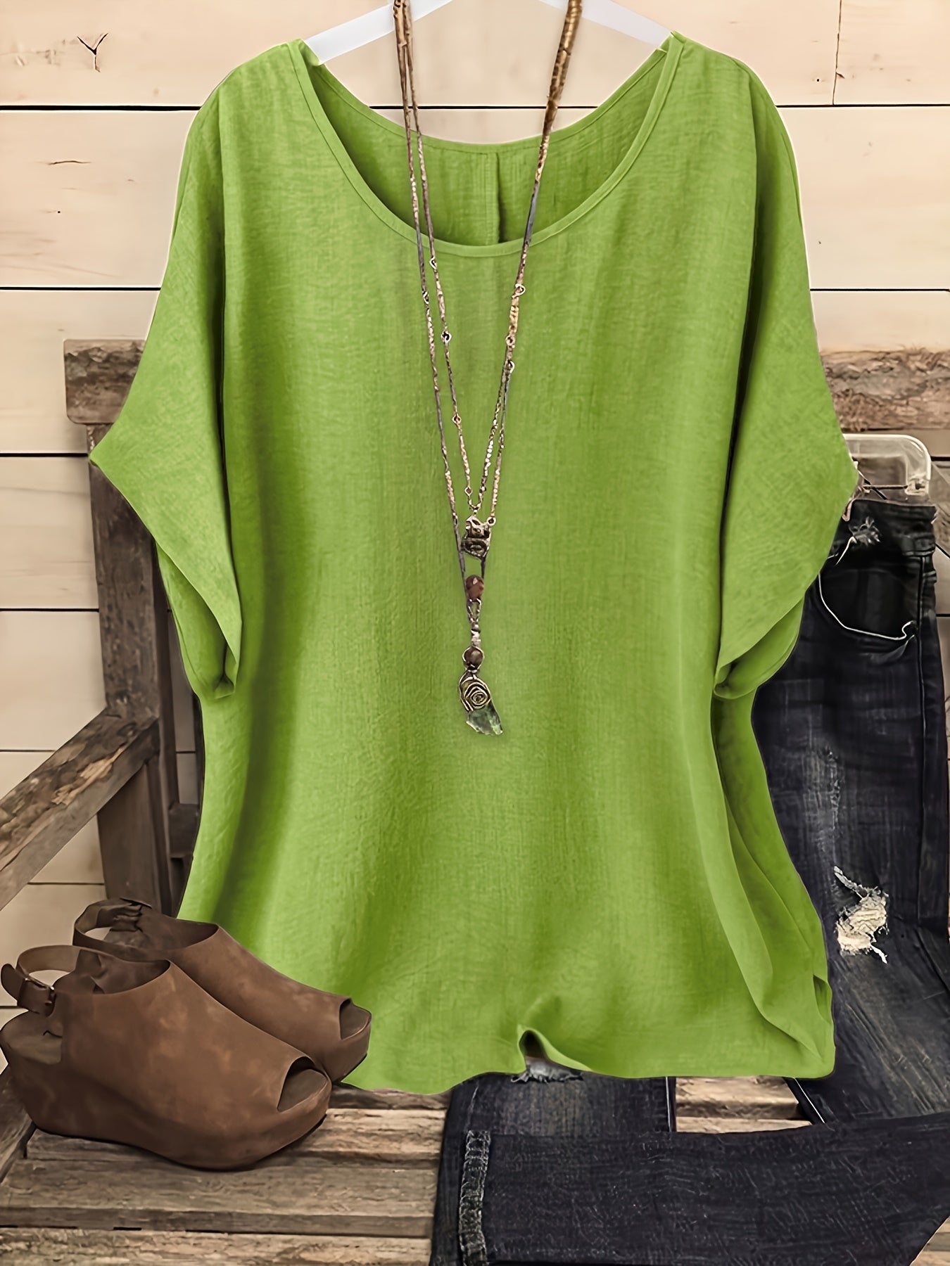 Dam Casual Blus med Lös Passform