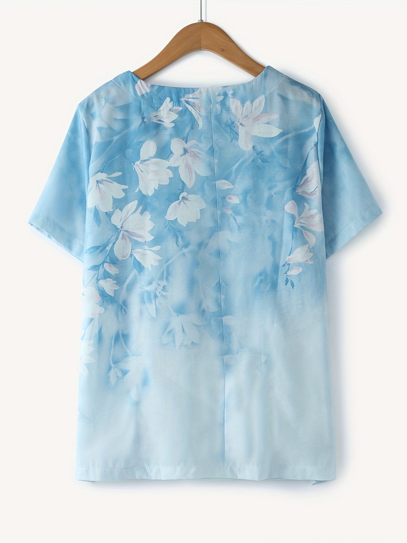 Dam Blus Vintage Blommig Kortärmad Sommartopp