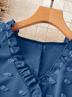 Dam Elegant Blus med Volangdetaljer och
