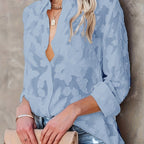 Dam Blus med Blommönster och Elegant