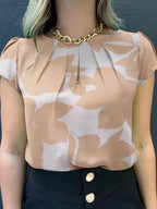 Dam Blus Kortärmad Elegant Kontorsstil Lös