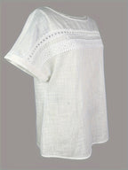 Dam Topp Elegant Sommarblus med Spets