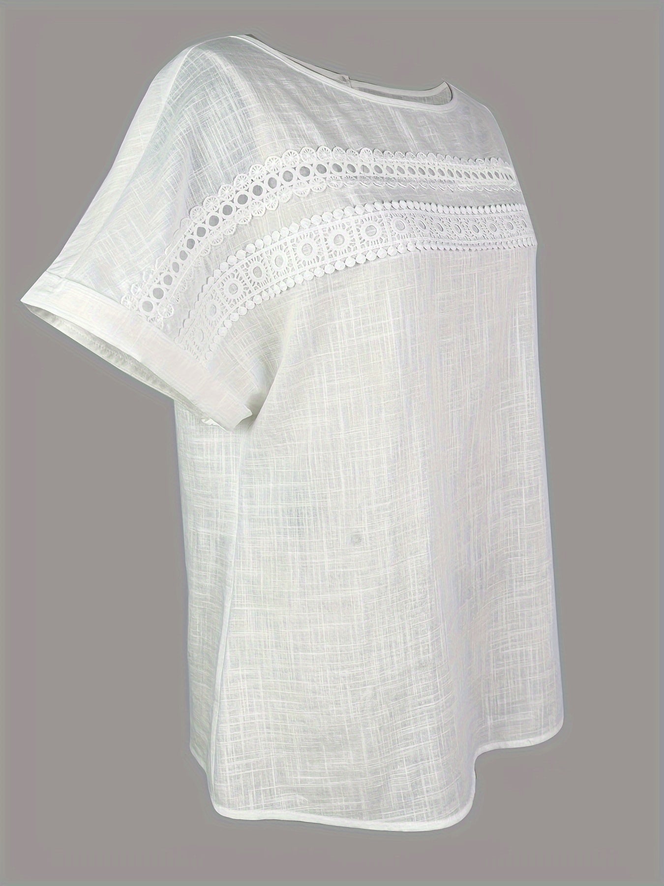 Dam Topp Elegant Sommarblus med Spets