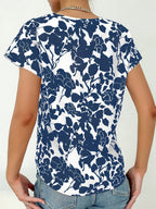 Dam Elegant Blus med Blommönster och