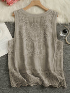 Damtop med broderi och bohemisk stil,