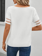 Dam Blus med Asymmetrisk Krage och