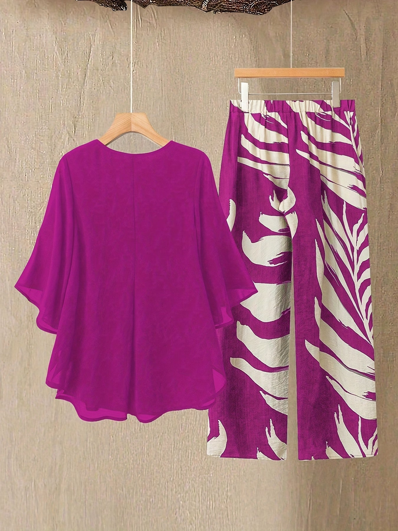 Damset Blus och Vida Byxor