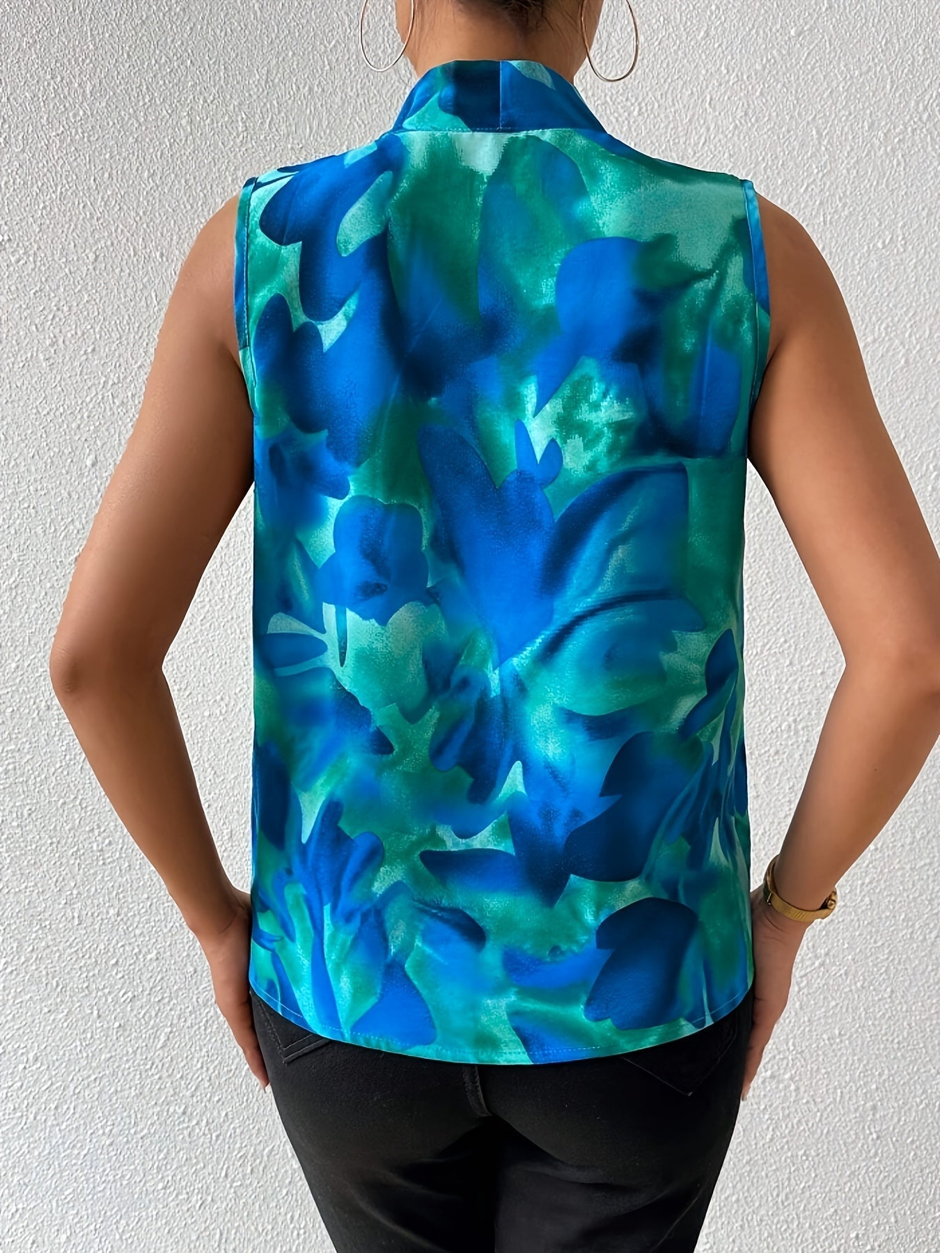Dam Blus Ärmlös Omlott Vardagsstil Elegant