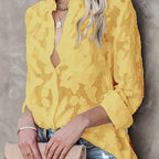 Dam Blus med Blommönster och Elegant