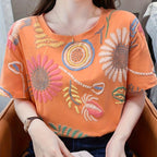 Dam Topp Broderad Boho Stil Ledig