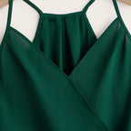 Dam Halterneck Draperad Ärmlös Blus