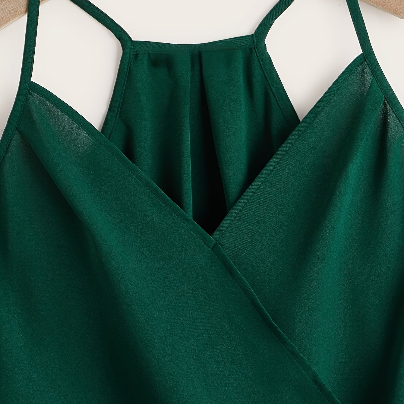 Dam Halterneck Draperad Ärmlös Blus