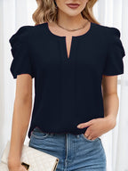 Dam Elegant Blus med Puffärm och