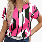 Dam Blus Geometriskt Mönster V
