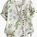Dam Blus Vintage Blommig Kortärmad Sommartopp