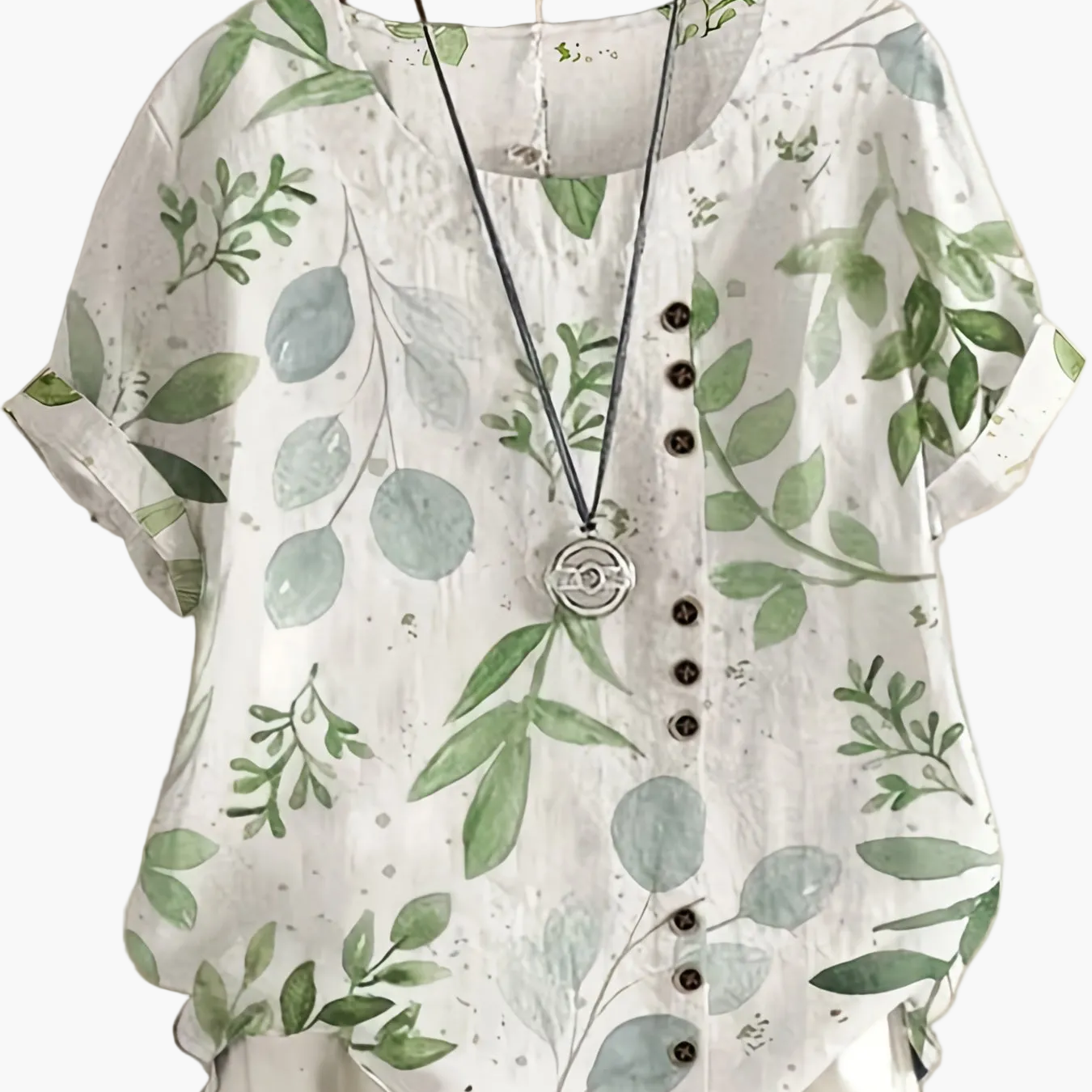 Dam Blus Vintage Blommig Kortärmad Sommartopp