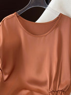 Dam Blus med Asymmetrisk Rynkning och
