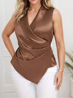 Dam Elegant Asymmetrisk Ärmlös Blus med