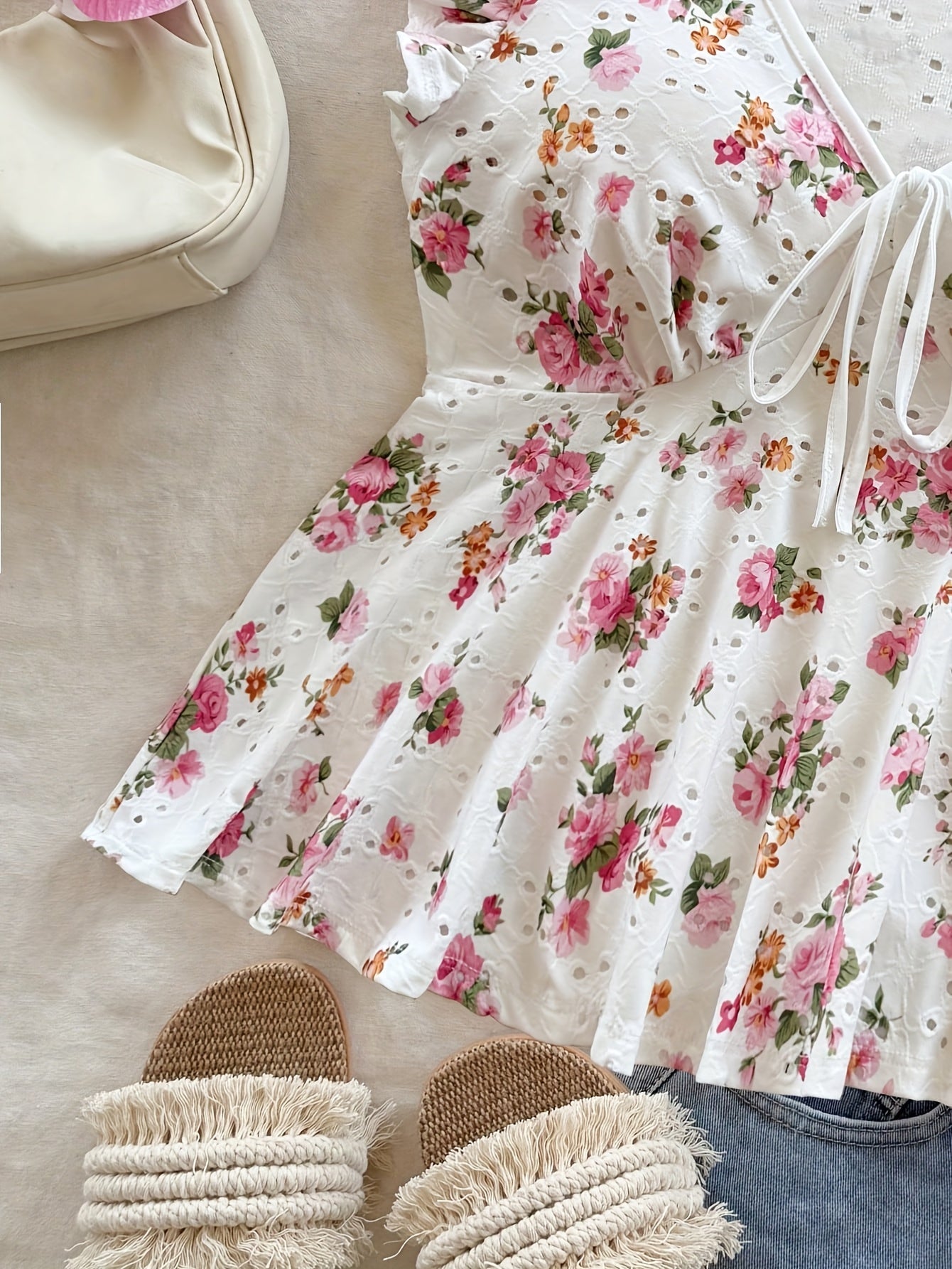 Dam Peplum Blus med Blommigt Mönster