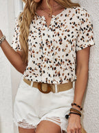 Dam Elegant Somrig Kortärmad Blus med