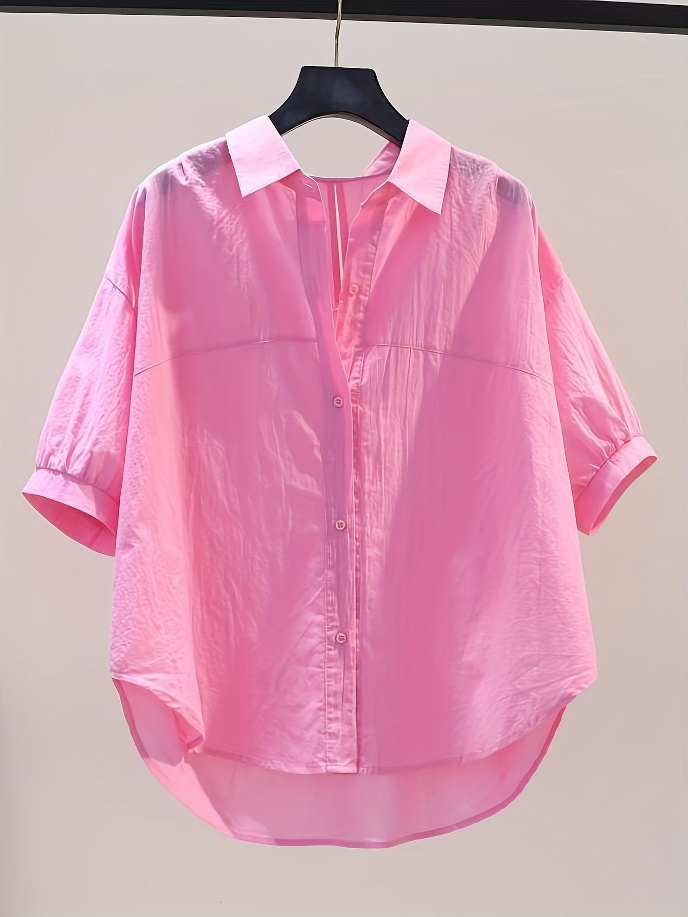 Dam Blus Oversize Skjorta med Avslappnad