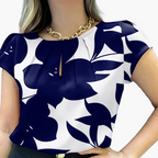 Dam Blus Kortärmad Elegant Kontorsstil Lös