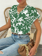 Dam Elegant Blus med Blommönster och